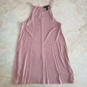 forever21 pink flowy ribbed tank dress